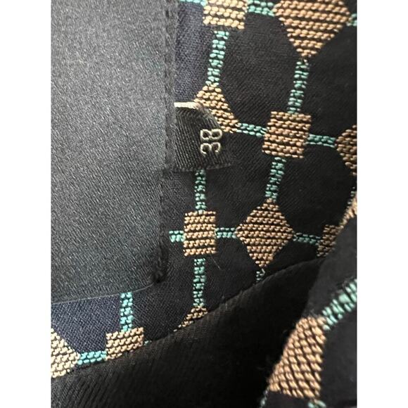 Tara Jarmon Geometric Print Long Sleeve Double Breasted Jacket Navy Women's 38 - Picture 7 of 9